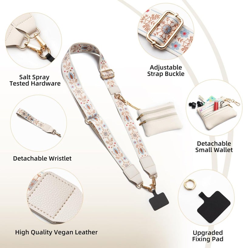 CUEDM Cell Phone Lanyard Crossbody,Adjustable Cell Phone Strap with Wristlet,Clip and Go Strap for Phone with Wallet - Image 4